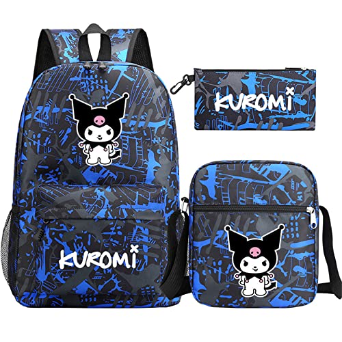 DSTLKJDRJK Kuromi 3-in-1-Rucksack-Set für Mädchen, Schulanfang, leichter Rucksack + Schultertasche + Federmäppchen, Farbe 8, Einheitsgröße, Daypack Rucksäcke DSTLKJDRJK Kuromi 3-in-1-Rucksack-Set für Mädchen, Schulanfang, leichter Rucksack + Schultertasche + Federmäppchen, Farbe 8, Einheitsgröße, Daypack Rucksäcke von DSTLKJDRJK