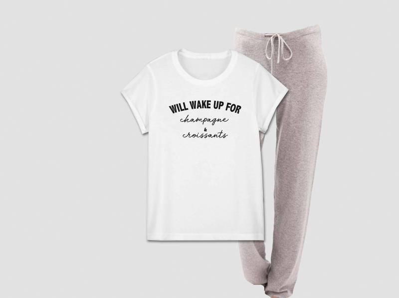 Wird Für Champagner & Croissants, Damen-Pyjama-Set Aufwachen von DSTNYcompagnie
