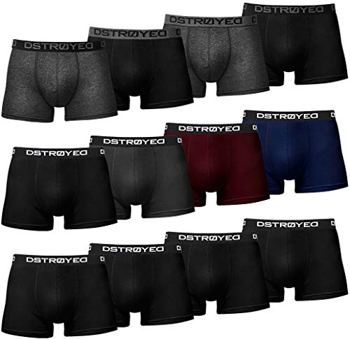 DSTROYED ® Boxershorts Herren 12er Pack Männer Men Unterwäsche Unterhosen Retroshorts 313 (4XL, 318a 12er Set Mehrfarbig) von DSTROYED