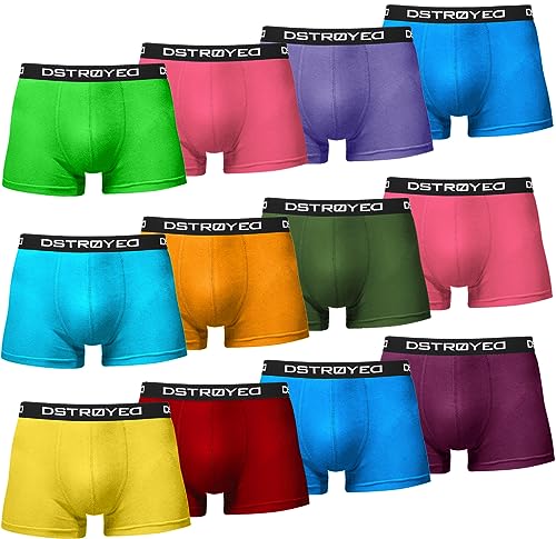 DSTROYED ® Boxershorts Herren 12er Pack S-5XL Unterhosen Männer Unterwäsche Men (XL, 318d 12er Set Bunt) von DSTROYED