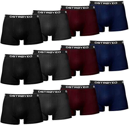 DSTROYED ® Boxershorts Herren 12er Pack S-5XL Unterhosen Männer Unterwäsche Men Retroshorts 313 (313b 12er Set Mehrfarbig, 4XL) von DSTROYED