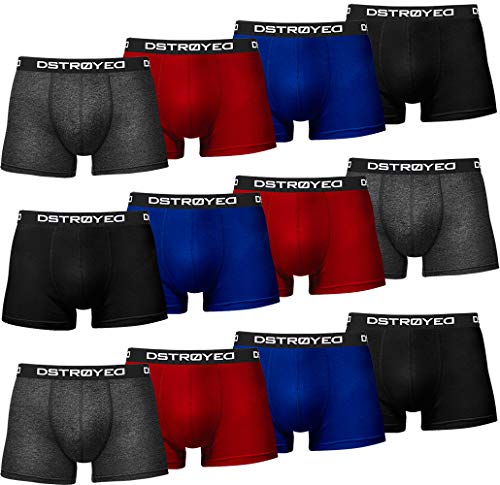 DSTROYED ® Boxershorts Herren 12er Pack S-5XL Unterhosen Männer Unterwäsche Men Retroshorts 313 (313f 12er Set Mehrfarbig, 4XL) von DSTROYED