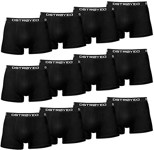 DSTROYED ® Boxershorts Herren 12er Pack S-5XL Unterhosen Männer Unterwäsche Men Retroshorts 313 (318b 12er Set Schwarz, 5XL) von DSTROYED