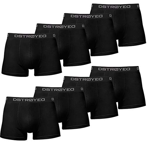 DSTROYED ® Herren Boxershorts Men 8er Pack Unterwäsche Unterhosen Männer Retroshorts Baumwolle 316 (XL, 316h 8er Set Schwarz) von DSTROYED