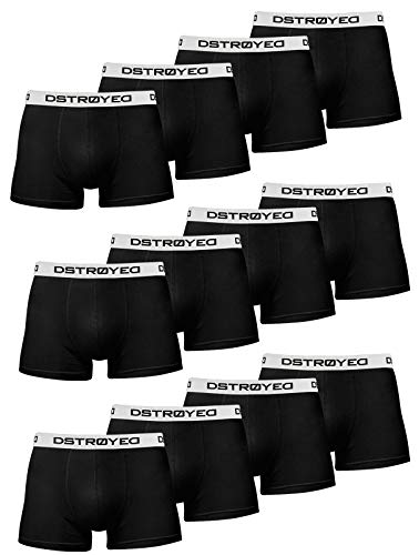 DSTROYED ® Boxershorts Men Herren 12er Pack Unterwäsche Unterhosen Männer Retroshorts 313 (XL, 313h 12er Set Schwarz-Weiß) von DSTROYED