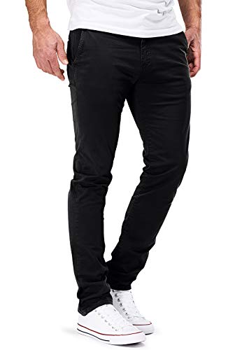 DSTROYED ® Chino Herren Slim fit Chinohose Stretch Designer Hose Neu 505 (32-32, 505 Schwarz) von DSTROYED