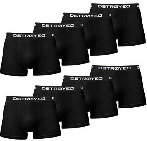 DSTROYED ® Boxershorts Herren 8er Pack S-5XL Unterhosen Männer Unterwäsche Men (317b 8er Set Schwarz, m) von DSTROYED