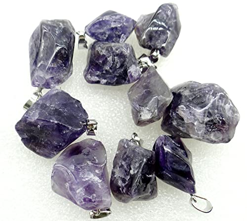 DSXJEZNJ natural stone pendant 10PC Natürliche Quarz Kristall Achate Charme Unregelmäßigen Anhänger for DIY Schmuck Machen Männer Frau Halskette Anhänger (Size : NO.2) von DSXJEZNJ