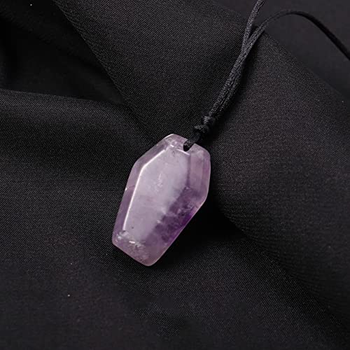 DSXJEZNJ natural stone pendant 1pc Naturstein Ornamente Kristall Anhänger geschnitzte Halskette DIY Schmuck Handwerk Geschenk for Frauen oder Männer (Color : Amethyst 1.18in, Size : Taille unique) von DSXJEZNJ