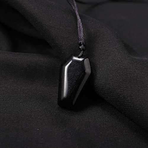 DSXJEZNJ natural stone pendant 1pc Naturstein Ornamente Kristall Anhänger geschnitzte Halskette DIY Schmuck Handwerk Geschenk for Frauen oder Männer (Color : Obsidian 1.18in, Size : Taille unique) von DSXJEZNJ