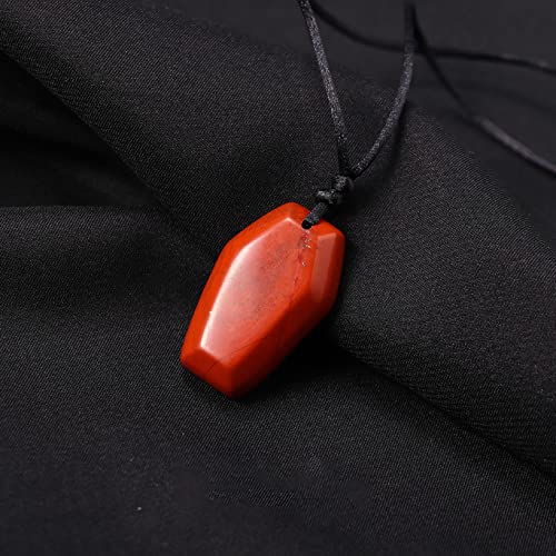 DSXJEZNJ natural stone pendant 1pc Naturstein Ornamente Kristall Anhänger geschnitzte Halskette DIY Schmuck Handwerk Geschenk for Frauen oder Männer (Color : Red Jasper 1.18in, Size : Taille unique) von DSXJEZNJ