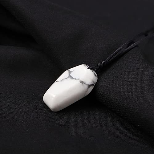 DSXJEZNJ natural stone pendant 1pc Naturstein Ornamente Kristall Anhänger geschnitzte Halskette DIY Schmuck Handwerk Geschenk for Frauen oder Männer (Color : White 1.18in, Size : Taille unique) von DSXJEZNJ