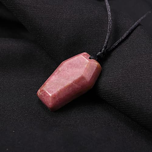 natural stone pendant 1 Stück Naturstein-Ornamente, Kristall-Anhänger, geschnitzte Halskette, DIY-Schmuck, Basteln, Geschenk for Frauen oder Männer ( Color : Rosa Pyroxene 1.18in , Size : Taille uniqu von DSXJEZNJ