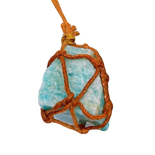 natural stone pendant 1pc Natürlicher rauer roher Kristallstein Anhänger Edelstein Weissagung Werkzeug Schmuck Halskette Anhänger for Frauen Männer ( Color : Amazonite , Size : 1pc 1.18-1.57in ) von DSXJEZNJ