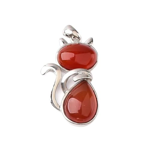 natural stone pendant Yalych 1 Stück modischer Quarz-Kristall-Katzen-Anhänger, Rosenquarz, bunter Anhänger, Stein, handgefertigter Schmuck for Frauen, Liebesedelsteine ​​für dekorative Steine ( Color von DSXJEZNJ