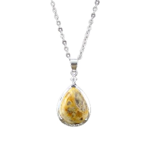 DSZUJTYROP Classy Women Crazy Stone Waterdrop Pendant Link Chain Chokers Necklace Designer Couples Jewelry Femme von DSZUJTYROP