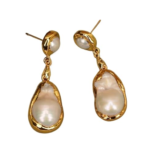DSZUJTYROP Earrings Gold Plating Women's Keshi Pearl Earrings DSZUJTYROP Earrings Gold Plating Women's Keshi Pearl Earrings von DSZUJTYROP