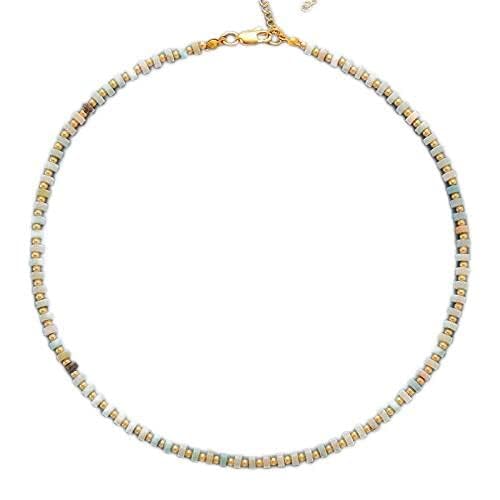 DSZUJTYROP Latest Stone Women Chokers Necklace Fashion Chain Short Collar Trendy Simple Jewelry Femme(Amazonite) von DSZUJTYROP
