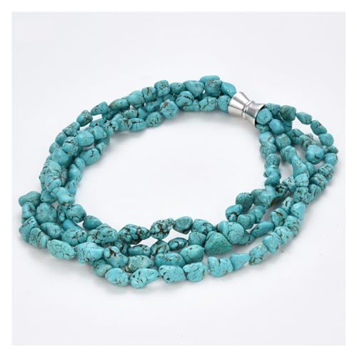 DSZUJTYROP Schmuck 20" 4 Stränge Freeform Blue Türkise Nugget Perlen Halskette for Frauen DSZUJTYROP Schmuck 20" 4 Stränge Freeform Blue Türkise Nugget Perlen Halskette for Frauen von DSZUJTYROP
