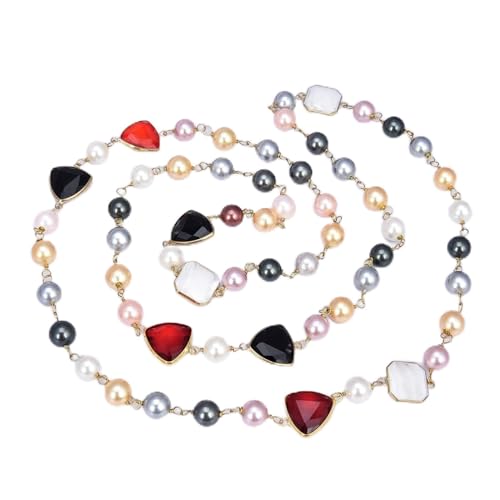 DSZUJTYROP Schmuck 47" mehrfarbige Muschelperlen-Kristall-Halskette von DSZUJTYROP