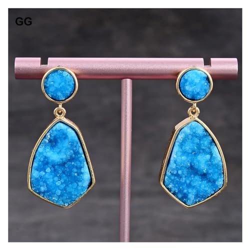 DSZUJTYROP Schmuck Blaue Quarze Druzy Kristallachate Vergoldet Baumeln Ohrstecker for Frauen DSZUJTYROP Schmuck Blaue Quarze Druzy Kristallachate Vergoldet Baumeln Ohrstecker for Frauen von DSZUJTYROP