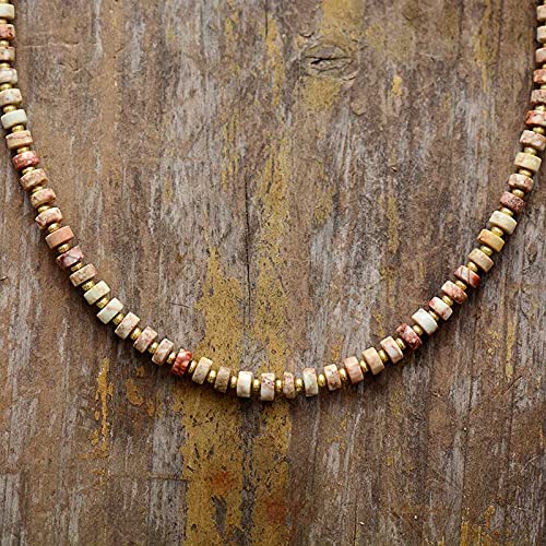 DSZUJTYROP Simple Choker Necklaces Fashionable Women Beaded Collar Necklace Designer Jewelry(Jasper) von DSZUJTYROP