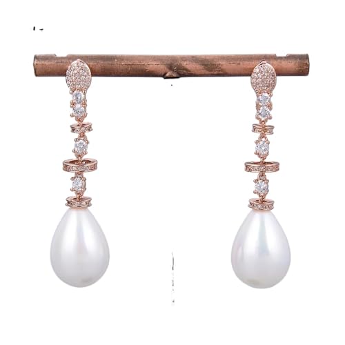 DSZUJTYROP White Teardrop Sea Shell Pearl Rose Gold Plated Earrings DSZUJTYROP White Teardrop Sea Shell Pearl Rose Gold Plated Earrings von DSZUJTYROP