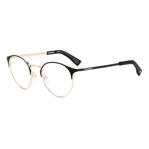 DSquared Unisex D2 0058 Sonnenbrille, Rhl/22 Gold Schwarz, 49 von DSQUARED2