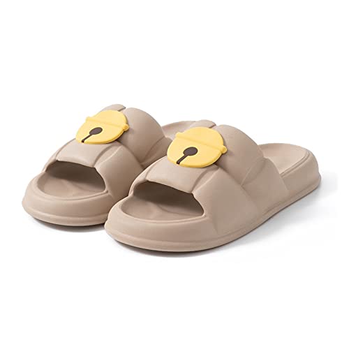 DTACBNEUZ Cloud Slides Paar Hausschuhe Damen Sommer Zuhause Badezimmer Baden rutschfeste weiche Unterseite Herren Oberbekleidung Sandalen Mode niedliche Hausschuhe Duschschuhe(Khaki,44-45) von DTACBNEUZ