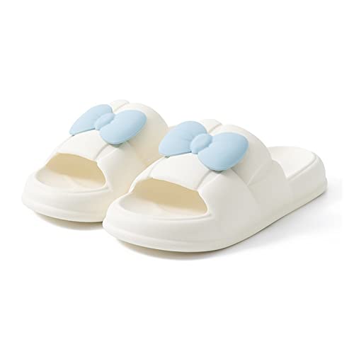 DTACBNEUZ Cloud Slides Paar Hausschuhe Damen Sommer Zuhause Badezimmer Baden rutschfeste weiche Unterseite Herren Oberbekleidung Sandalen Mode niedliche Hausschuhe Duschschuhe(Weiß,38-39) von DTACBNEUZ