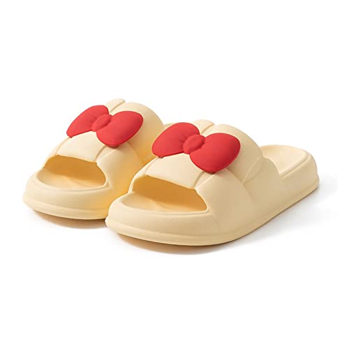 DTACBNEUZ Cloud Slides Paar Hausschuhe Damen Sommer Zuhause Badezimmer Baden rutschfeste weiche Unterseite Herren Oberbekleidung Sandalen Mode niedliche Hausschuhe Duschschuhe(Yellow,36-37) von DTACBNEUZ