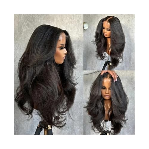 Echthaarperücken Wave Lace Front Haarperücke Synthetik Vorgezupft Welle Lang 26 Zoll 180 Dichte Perücken für Frauen Echthaarperücken Wave Lace Front Haarperücke Synthetik Vorgezupft Welle Lang 26 Zoll 180 Dichte Perücken für Frauen von DTACBNEUZ