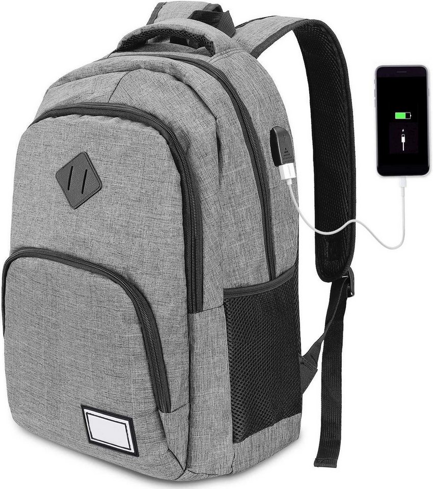 DTC GmbH Laptoprucksack Businesstaschen Rucksäcke Schulrucksack Wasserbeständig Laptoptasche, mit USB-Lade-Anschluss, mit Laptopfach, Für Laptop bis 15,6,16 Zoll von DTC GmbH