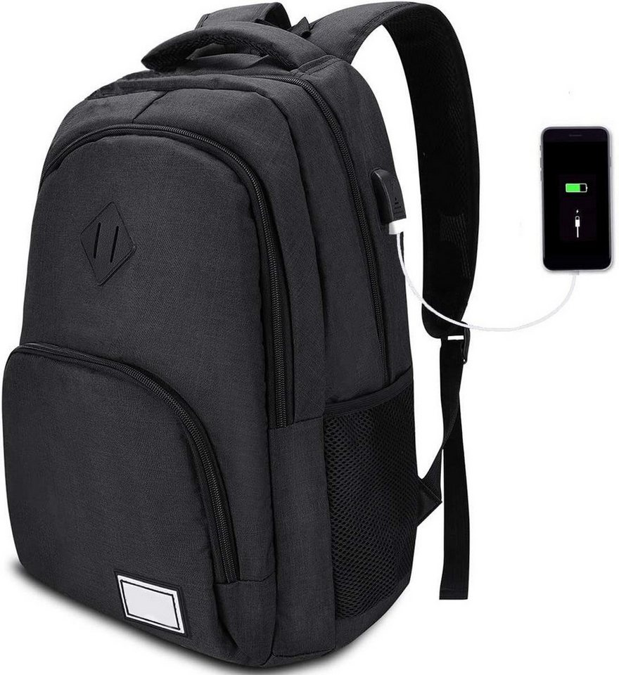 DTC GmbH Laptoprucksack Businesstaschen Rucksäcke Schulrucksack Wasserbeständig Laptoptasche, mit USB-Lade-Anschluss, mit Laptopfach, Für Laptop bis 15,6,16 Zoll von DTC GmbH