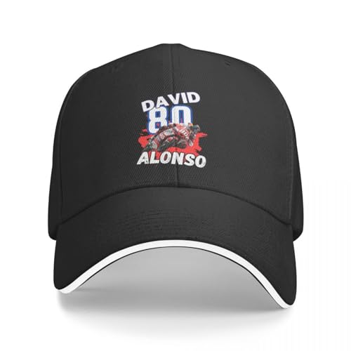 DTDSWNCD Klassische Baseballmützen David Nummer 80 Alonso MotoRacing Camping Für High-End Männer Strand Sonnenhut Cool von DTDSWNCD