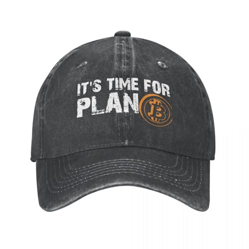 DTDSWNCD Klassisch Es ist Zeit für Plan B BTCBaseball Caps Herren Worn Denim Washed Geek Caps Blockchain Cool Hats von DTDSWNCD