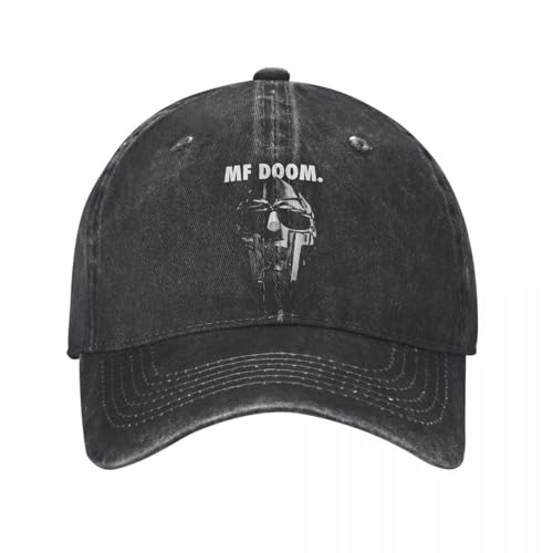 Klassische Mode Rapper MF Dooms Music Baseballmützen Unisex Baumwolle Getragen Gewaschen Gothic Hip Hop Rap Outdoor Training Verstellbarer Cooler Hut von DTDSWNCD