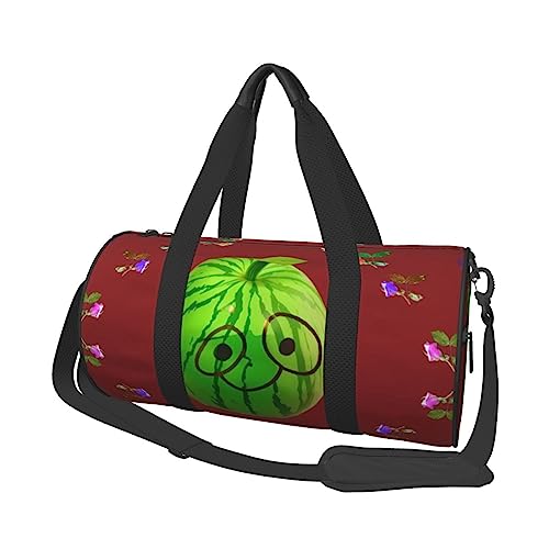 Big Eye Wassermelone Runde Große Kapazität Faltbare Seesack für Damen Herren Gym Tote, Sport Duffel., Schwarz , Einheitsgröße von DTGPRO