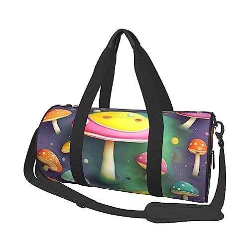 Colorful Dream Pilz & * Round Large Capacity Foldable Seesack for Women Men, Gym Tote, Sports Duffel., Schwarz , Einheitsgröße von DTGPRO