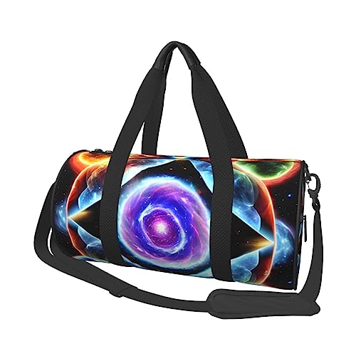 Cosmic Stars Runde große Kapazität faltbare Seesack für Damen Herren Gym Tote, Sport Duffel., Schwarz , Einheitsgröße von DTGPRO