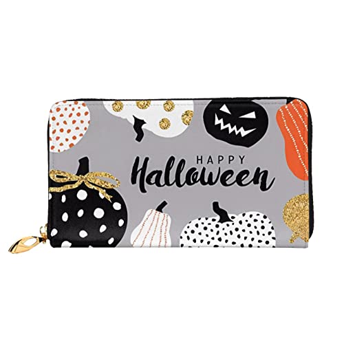 DTGPRO Happy-Halloween-Day-Trick-Or-Treat&Damen Geldbörse mit Reißverschluss mit mehreren Kartenfächern. mit Münzfach mit Reißverschluss., Schwarz , Einheitsgröße von DTGPRO