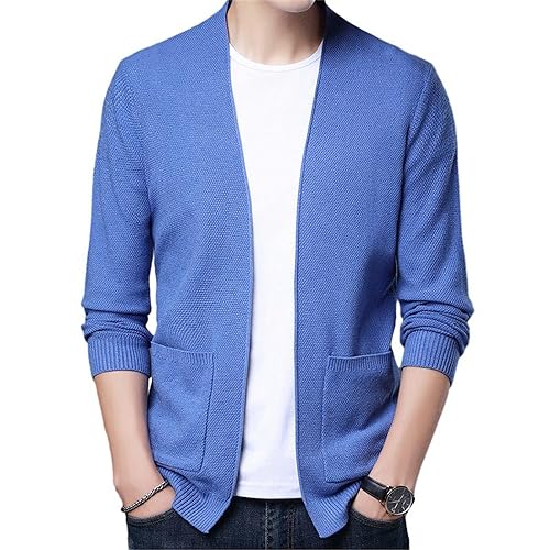 DTGPRO Herren Sakko Sportlich Blazer Slim Fit Modern Jackett Jacke Casual Anzugjacke für Männer einfarbig Einfachheit Jacke Herren Business I-Royal Blue M von DTGPRO