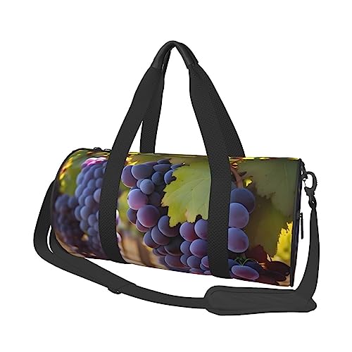 Desert Grapes & * Runde große Kapazität Faltbare Seesack für Damen Herren Gym Tote, Sport Duffel., Schwarz , Einheitsgröße von DTGPRO