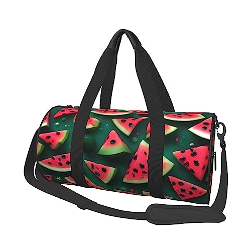 Dream Wassermelone & * Runde große Kapazität Faltbare Seesack für Damen Herren Gym Tote, Sport Duffel., Schwarz , Einheitsgröße von DTGPRO