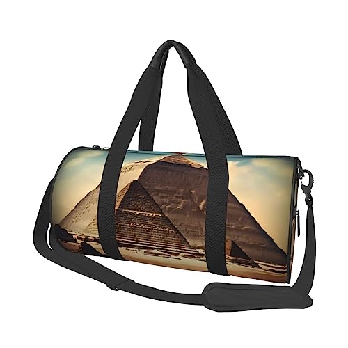 Dreaming of The Pyramids of Khufu &* Runde große Kapazität faltbare Seesack für Damen Herren Gym Tote, Sport Duffel., Schwarz , Einheitsgröße von DTGPRO