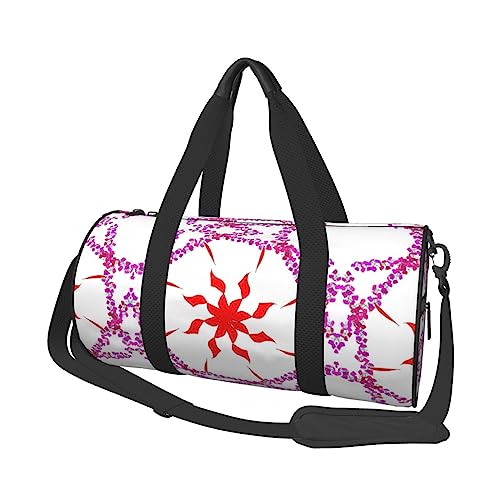 Drehen Sie die achteckige Blume & * Runde große Kapazität faltbare Seesack für Damen Herren, Gym Tote, Sport Duffel., Schwarz , Einheitsgröße von DTGPRO