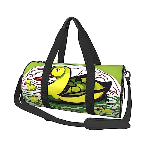 Duck Flock Game & * Round Large Capacity Foldable Duffel Bag for Women Men, Gym Tote, Sports Duffel., Schwarz , Einheitsgröße von DTGPRO