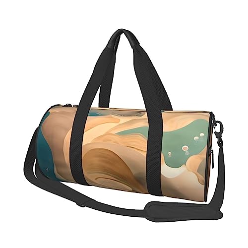 Dunhuang Mystery Runde Große Kapazität Faltbare Seesack für Damen Herren Gym Tote, Sport Duffel, Schwarz , Einheitsgröße von DTGPRO