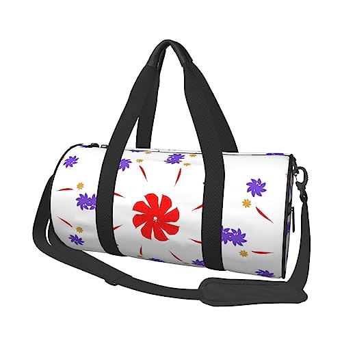 Eight-Way Rotating Flower Round Large Capacity Foldable Duffel Bag for Women Men, Gym Tote, Sports Duffel., Schwarz , Einheitsgröße von DTGPRO