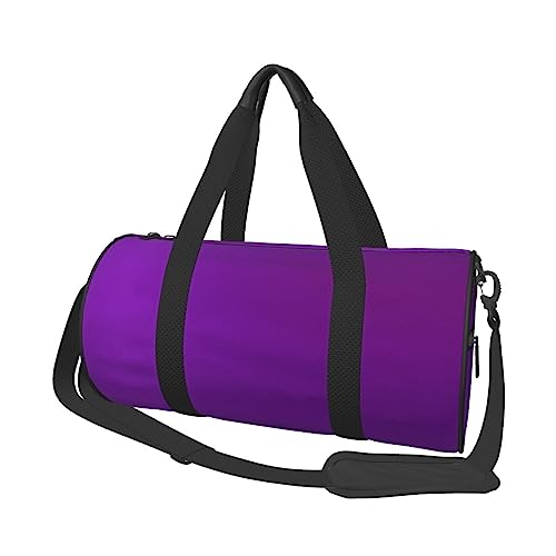 Einfarbige dunkelviolette runde große Kapazität, faltbare Seesack für Damen und Herren, Sporttasche, Sporttasche., Schwarz , Einheitsgröße von DTGPRO